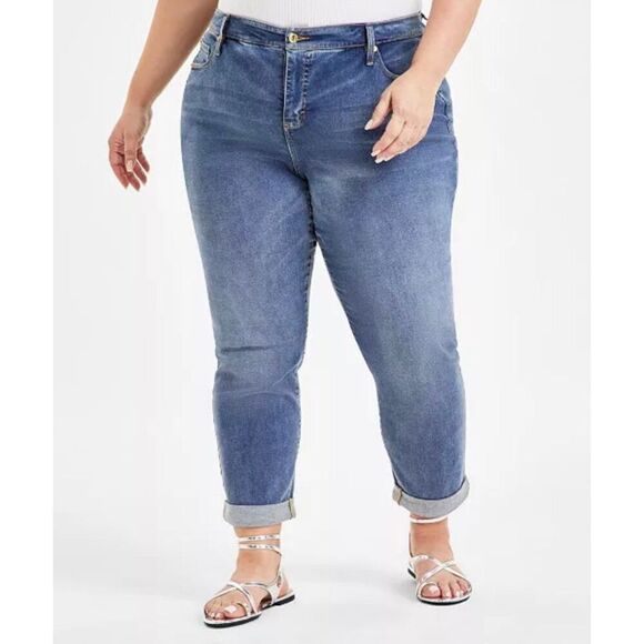 I.N.C. INTERNATIONAL CONCEPTS - NWT - L Sz 20W Mid -Rise Boyfriend Jeans/Indigo - Picture 9 of 16